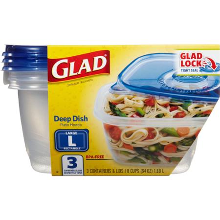 Glad FreezerWare Food Storage Containers, Small - 4 pack